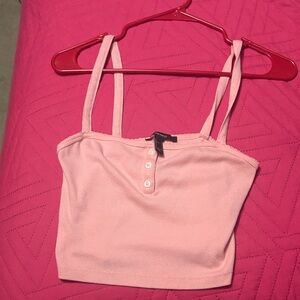 Forever 21 coral Buttoned Crop Top